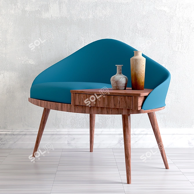 Vintage 1960s Telephone Chair 3D model image 2