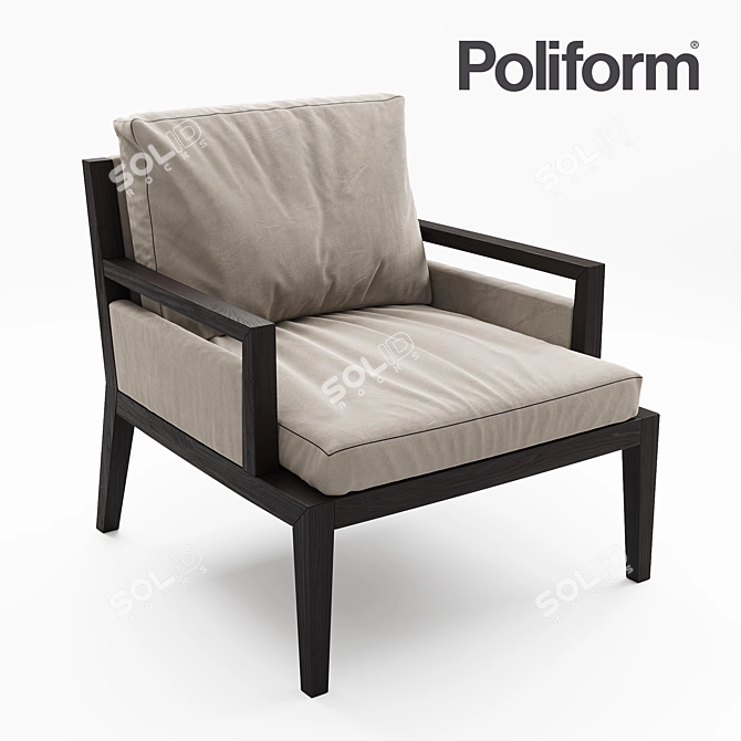 Sleek Poliform Soori Highline Armchair 3D model image 1