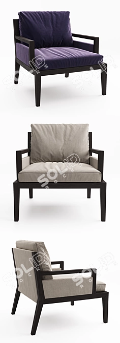 Sleek Poliform Soori Highline Armchair 3D model image 2