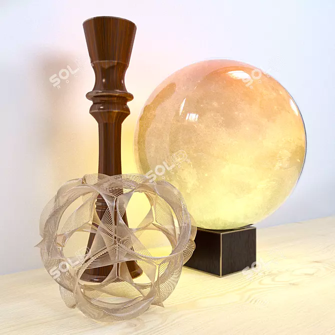 Glowing Sphere Decor Set 3D model image 1