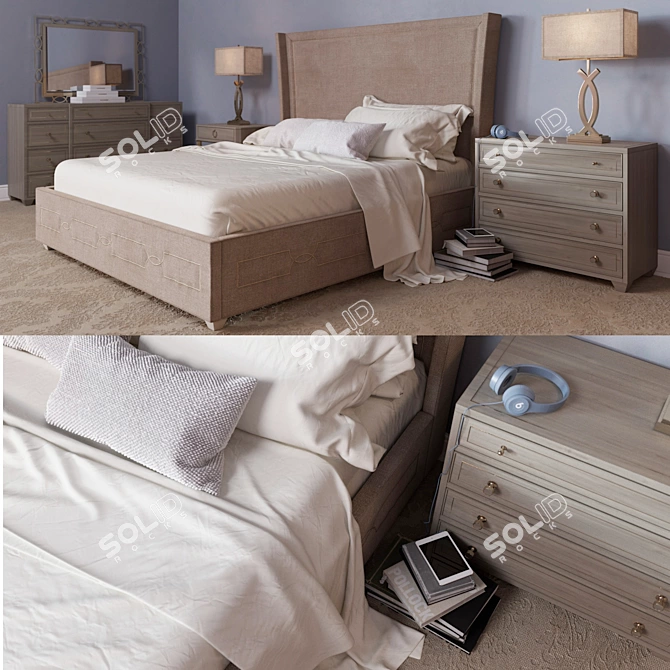 Contemporary Bedroom Furniture Set 3D model image 1