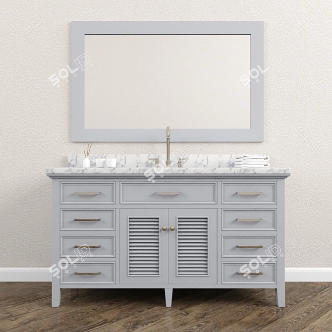 Ariel Kensington 61" Vanity 3D model image 1