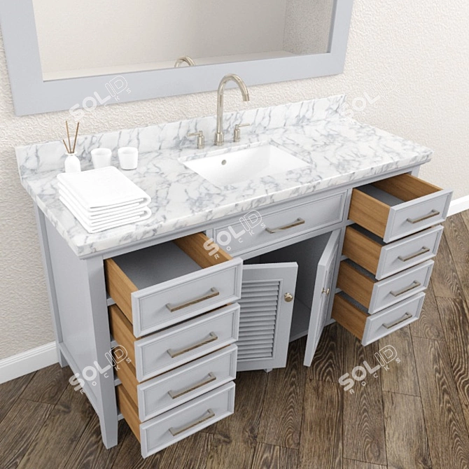 Ariel Kensington 61" Vanity 3D model image 2