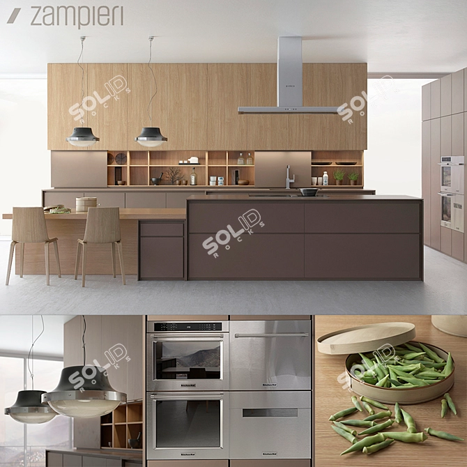 Zampieri Kitchen: Italian Elegance for Your Home 3D model image 1