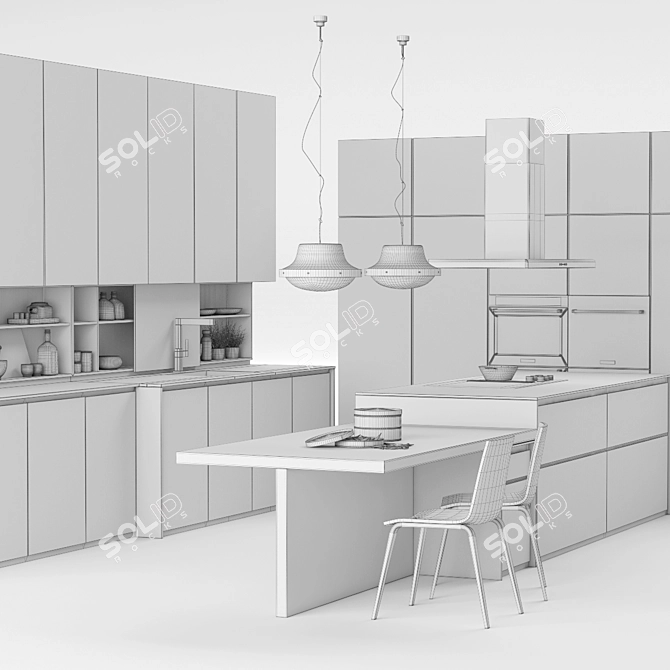 Zampieri Kitchen: Italian Elegance for Your Home 3D model image 3
