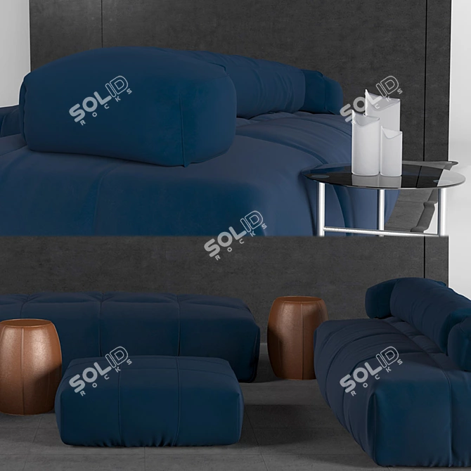 Modern TurboSmooth Sofa in 3DSMax 3D model image 3