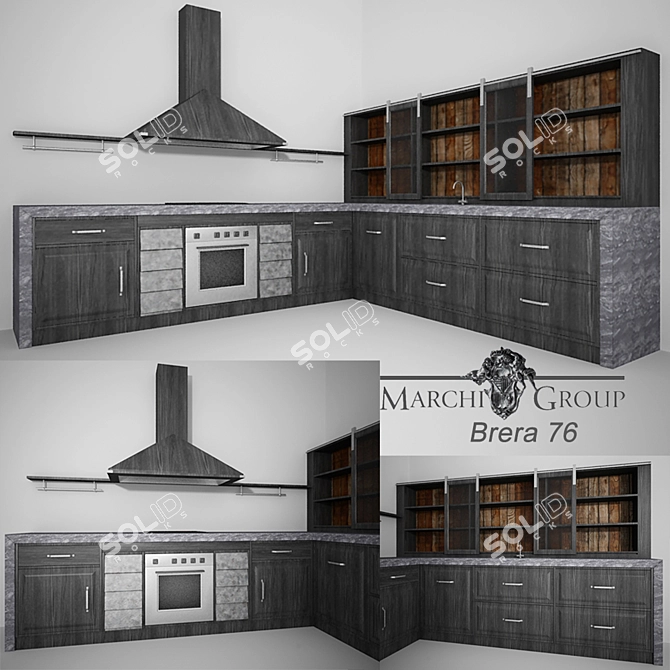 Italian Elegance: Marchi Cucine Brera 76 3D model image 1