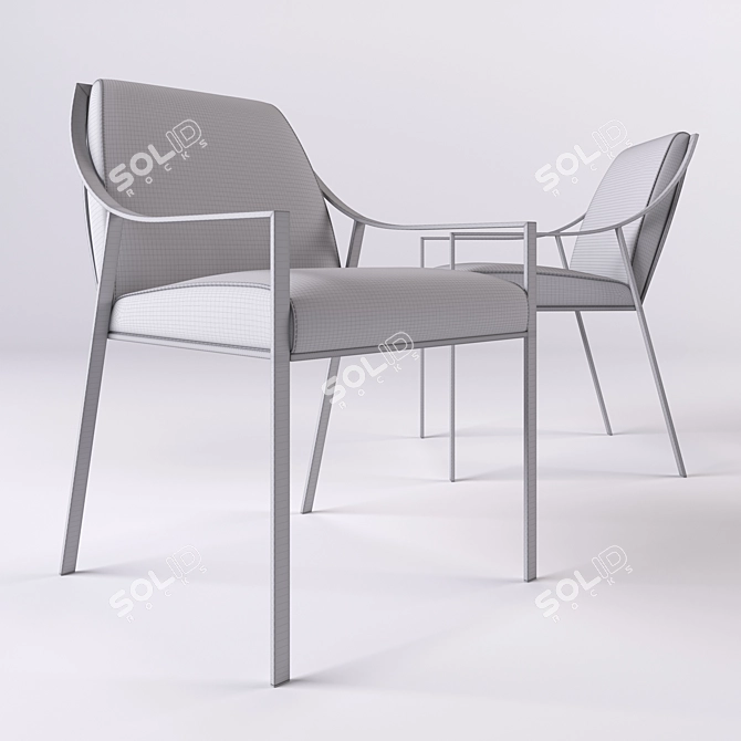 Sleek and Stylish Aileron Dining Chair 3D model image 3