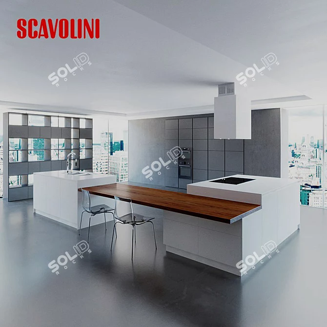 Scavolini Kitchen Set: 3D Max, Vray, Corona + OBJ 3D model image 1