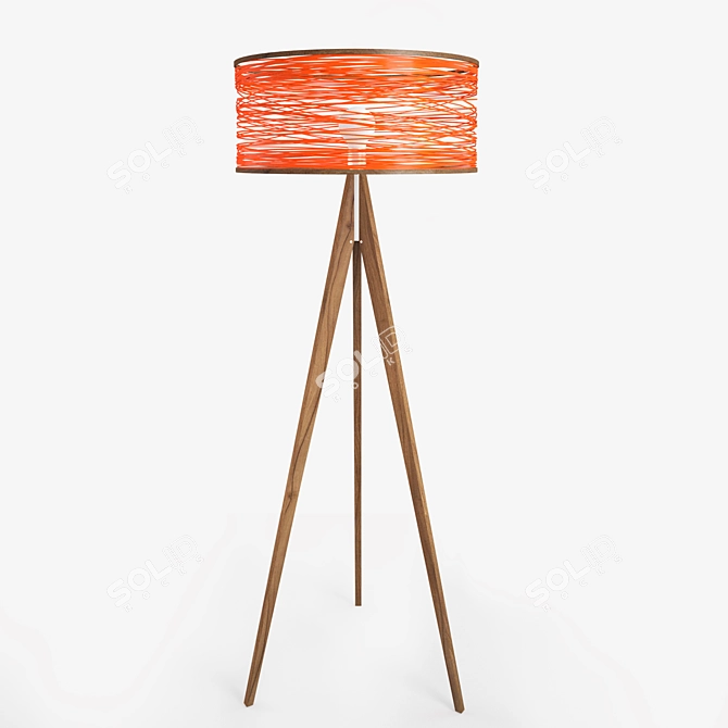 Sleek Orange Floor Lamp 3D model image 1