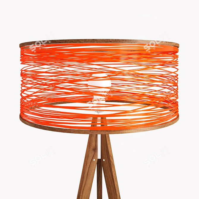 Sleek Orange Floor Lamp 3D model image 2