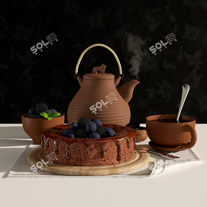 Modern Kitchen Décor Set 3D model image 1