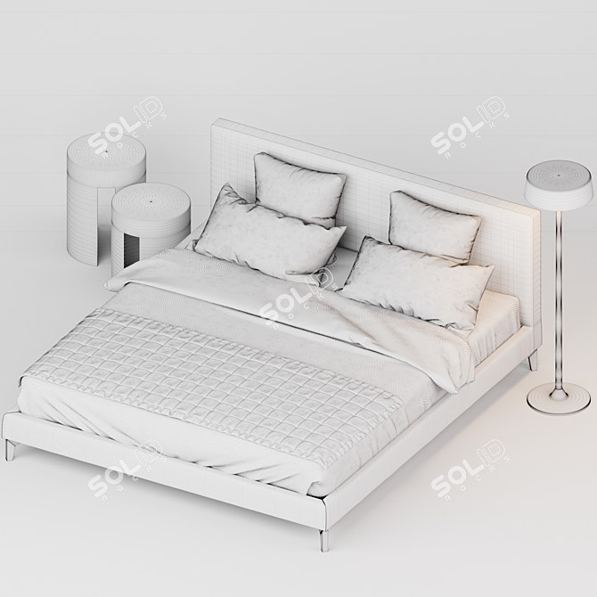 Elevate Your Sleep: Stone Up Bed 3D model image 3