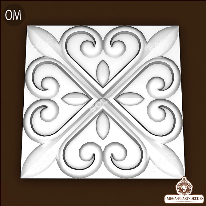 Mega Plast Decor 3D Panel: Durable Polyurethane Decor 3D model image 1
