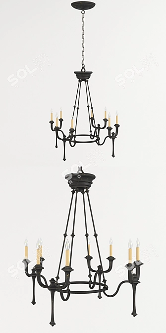 Currey Conversation: Chandelier & Sconce 3D model image 3