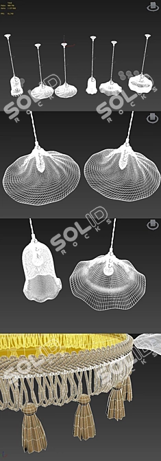 Elegant Handmade Glass Pendant Lamps 3D model image 3