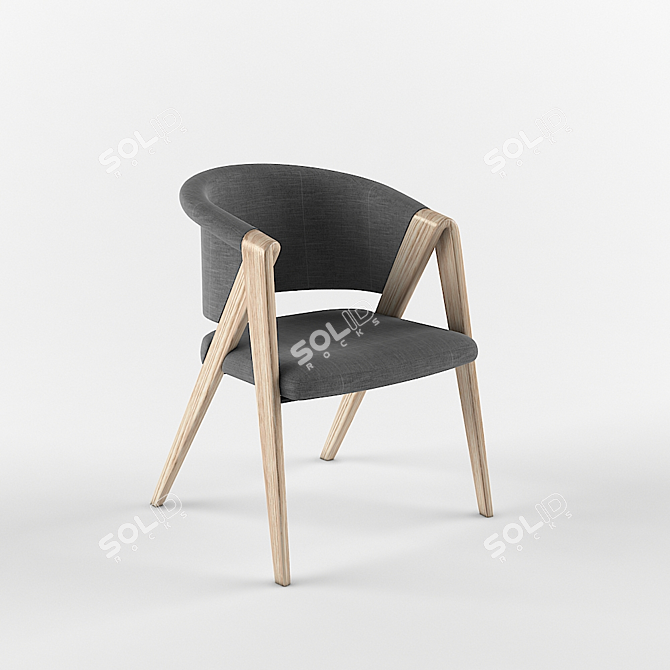 Graceful Loop Wood Chair 3D model image 1