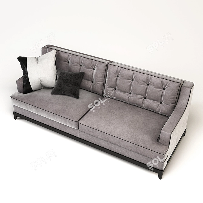 Italian Velvet Sofa by Gianfranco Ferre 3D model image 2