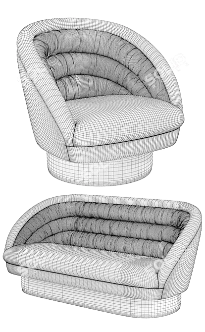 Crescent Swivel: Modern Elegance 3D model image 3