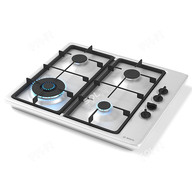 BOSCH PBH6B5B60 Gas Hob: Stylish & Efficient 3D model image 2