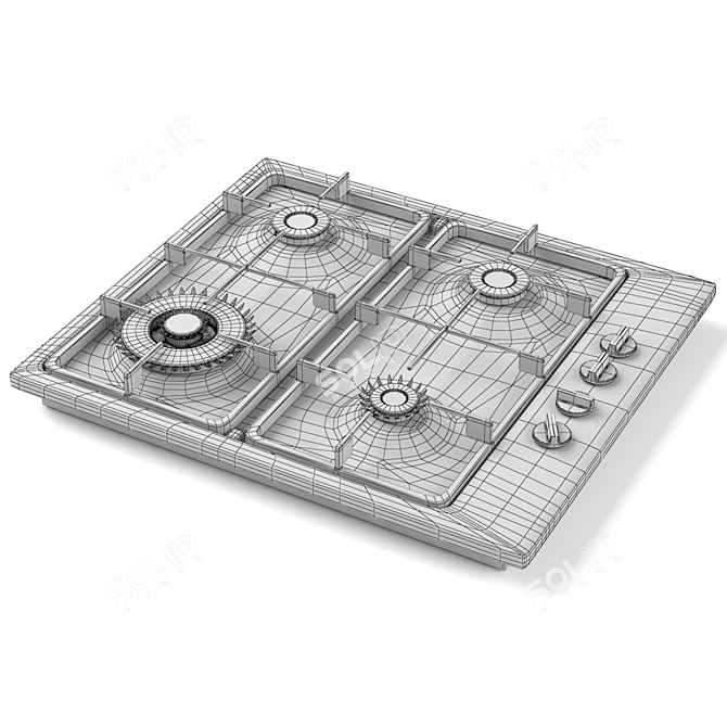 BOSCH PBH6B5B60 Gas Hob: Stylish & Efficient 3D model image 3