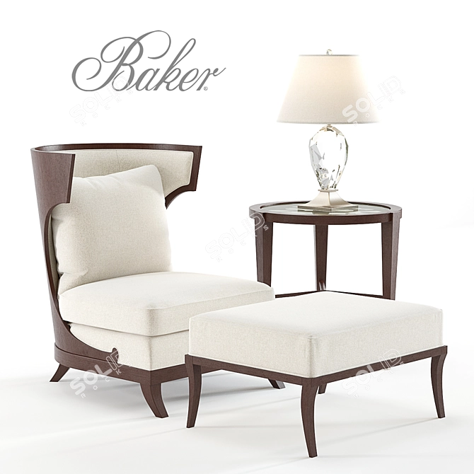 Baker Atrium Chair Set: Exquisite 3D Design 3D model image 1