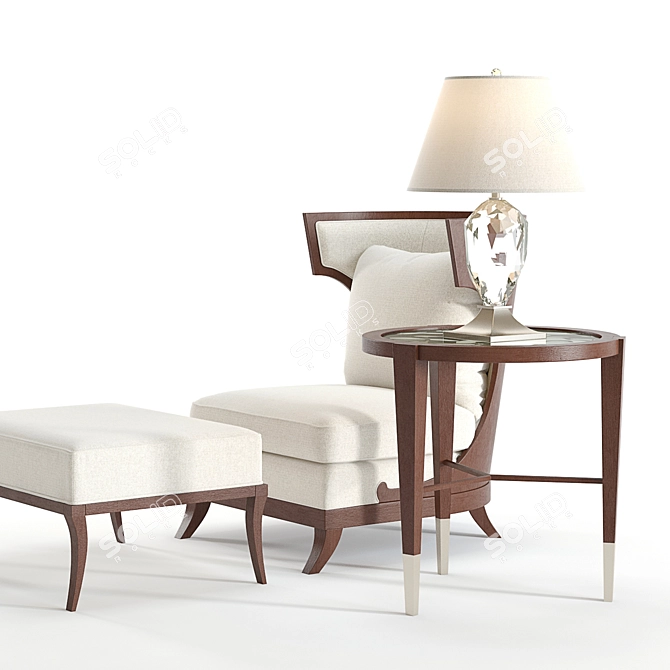 Baker Atrium Chair Set: Exquisite 3D Design 3D model image 2