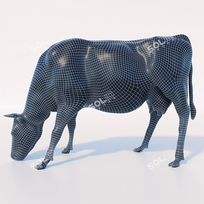 Meadow Grazing Cow 3D model image 3