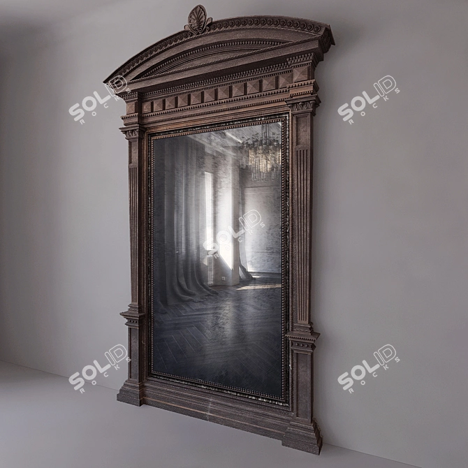 Title: Vintage Hanging Mirror: Classic Elegance 3D model image 1