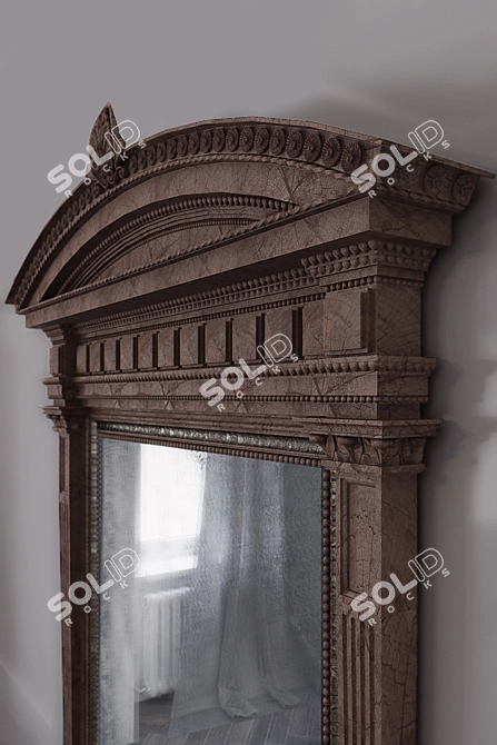 Title: Vintage Hanging Mirror: Classic Elegance 3D model image 2