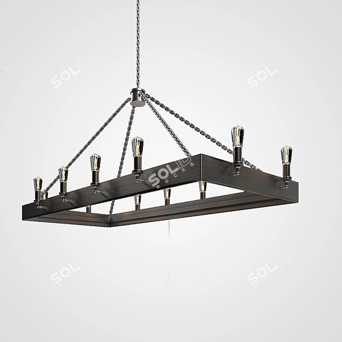 Elegant RH Chandelier 3D model image 2