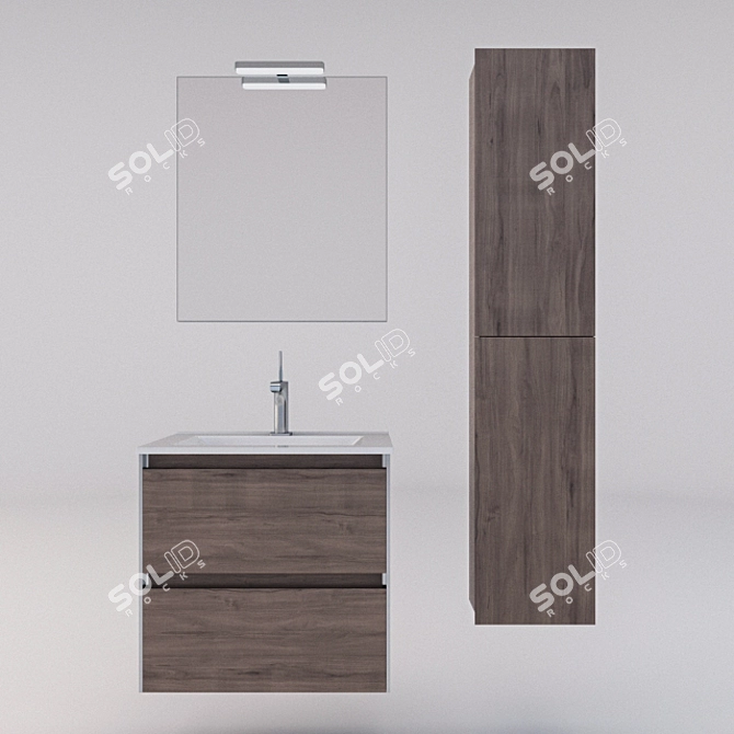 Royo Group LOOK 600 - Stylish 2 Drawer Vanity 3D model image 2