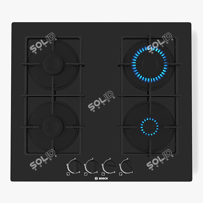 BOSCH Serie 4 Gas Hob: Efficient & Stylish 3D model image 2