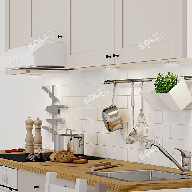 Modular Kitchen Set | IKEA KNOXHULT 3D model image 2