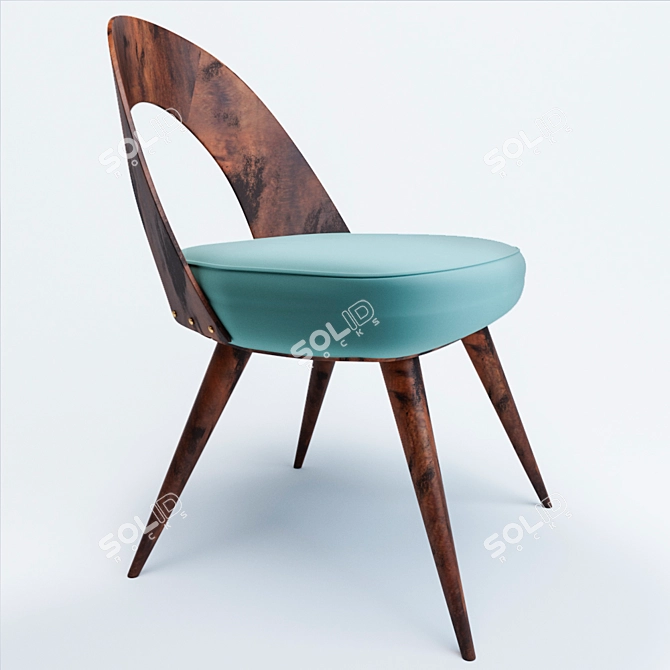 Rustic Wood Chair 3D model image 1