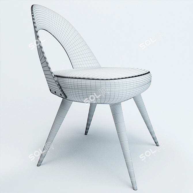 Rustic Wood Chair 3D model image 2