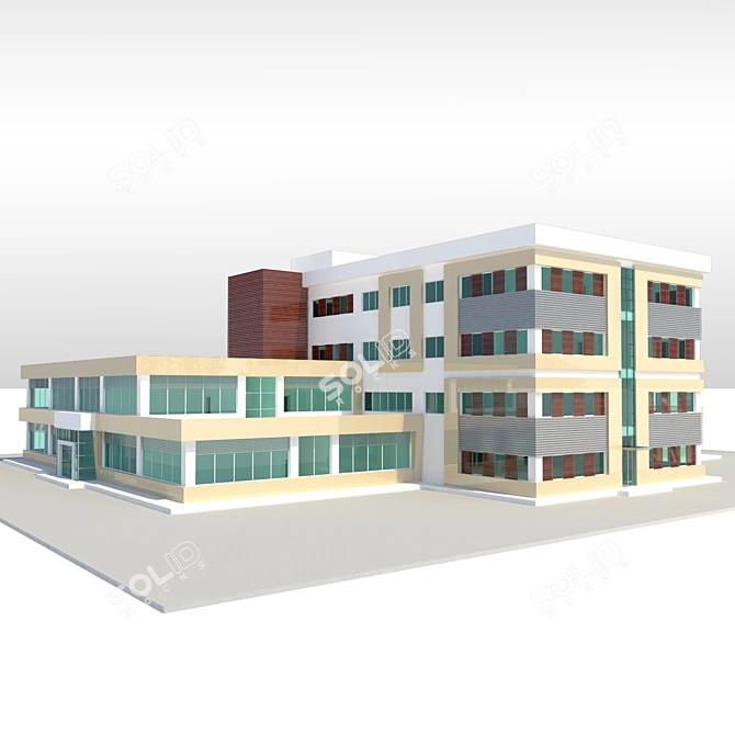 Stunning Contemporary Building in Antalya 3D model image 3