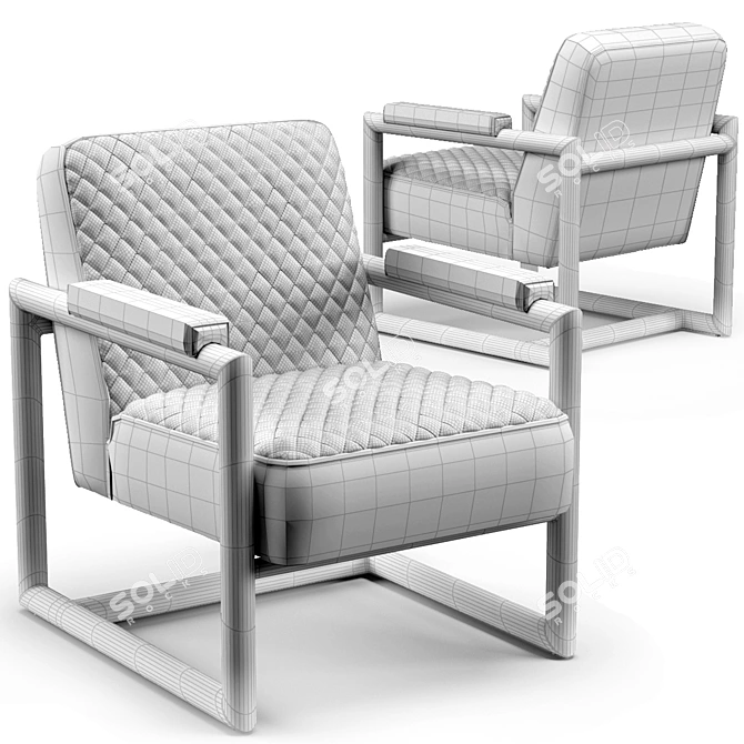 Elegant Florence Armchair: Sleek Design & Superior Comfort 3D model image 3