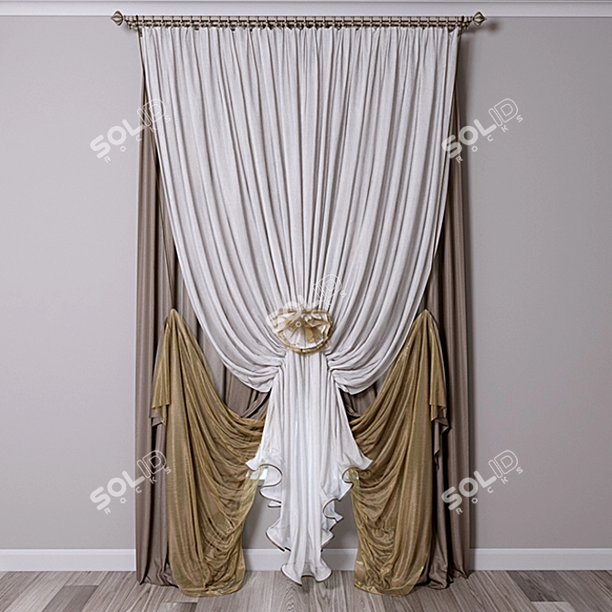 Multi-layered Curtain - 3m Height 3D model image 1