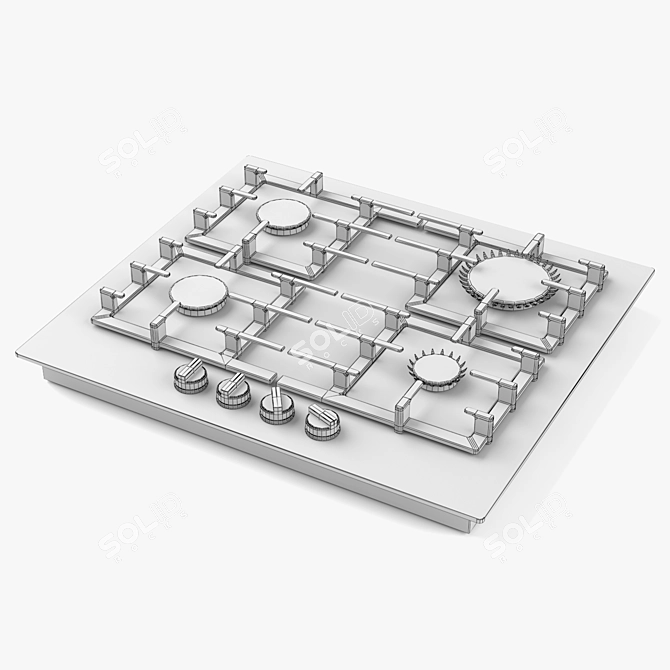 BOSCH Serie 6 Gas Hob: Sleek Efficiency 3D model image 3