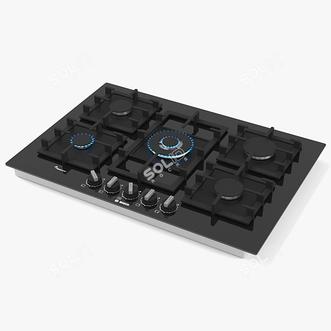 Title: BOSCH Serie 6 Gas Hob - 75 cm 3D model image 1