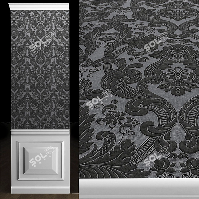 Elegant Vinyl Wallpaper by Rasch 3D model image 1