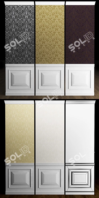 Elegant Vinyl Wallpaper by Rasch 3D model image 3