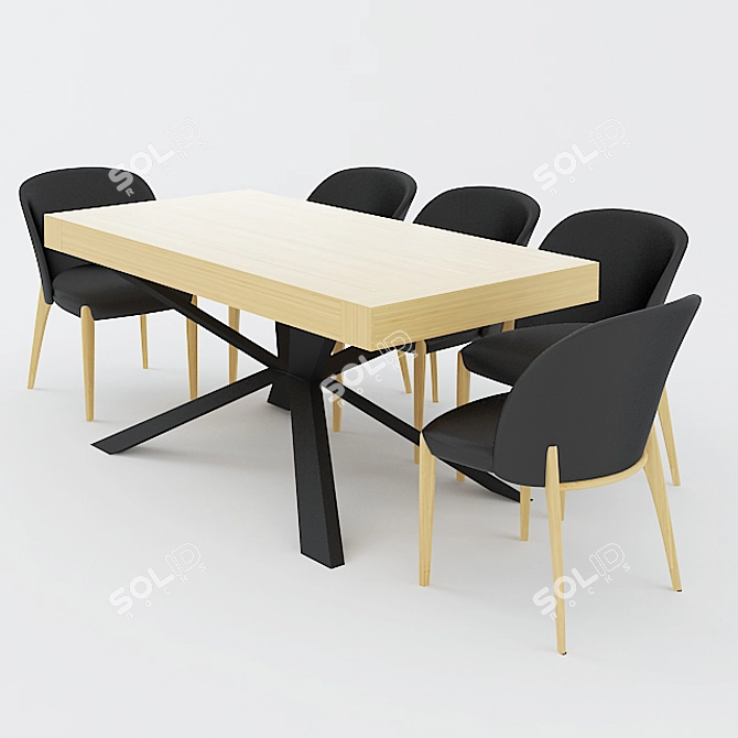 Elegant Dining Chair 3D model image 2