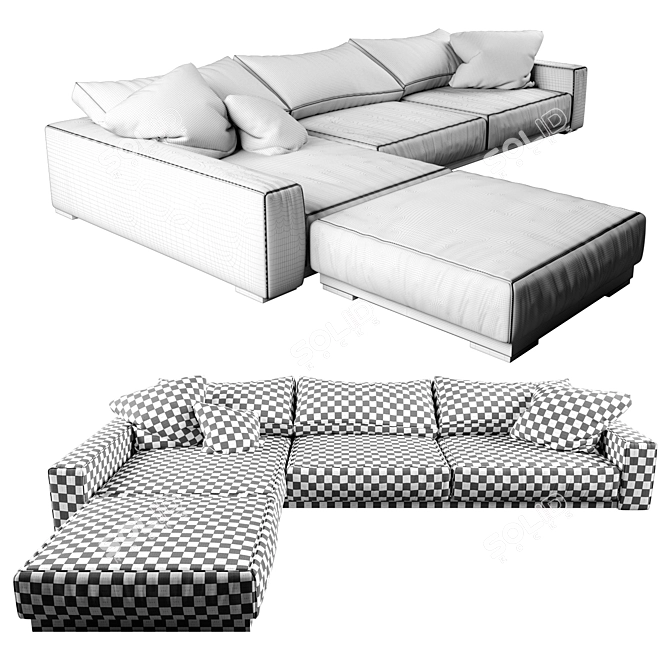 BUDAPEST SOFT ANGLE Sofa: Modern Comfort in Your Home 3D model image 3