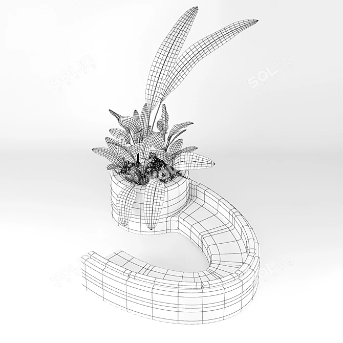 Ethereal Garden Flowerbed 3D model image 3