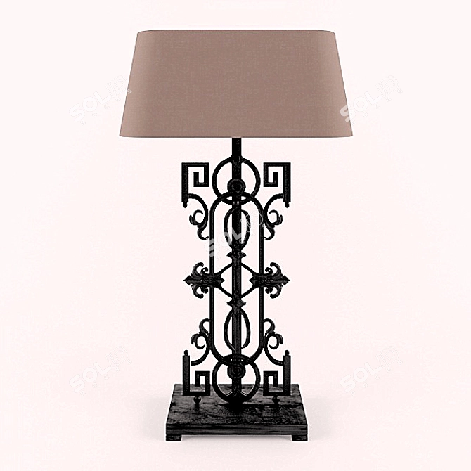 Modern Metal Table Lamp 3D model image 1