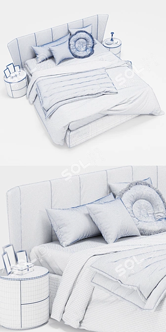 Dallagnese Celine: Sleek and Contemporary Bed 3D model image 2