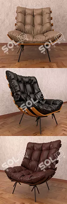 Modern Ribbed Armchair 3D model image 2