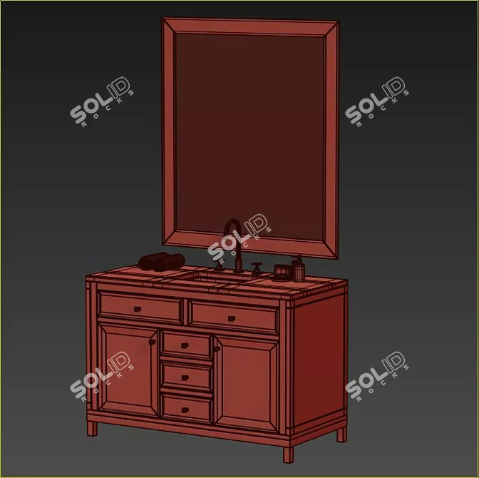 Title: Chicago 48' Single Vanity by James Martin 3D model image 2